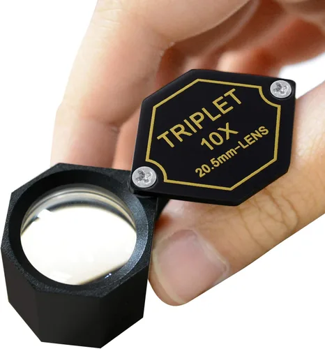 Miniatura 6 de 10 lupas para joyería, lupa de 0.807 in, lente trillizo, cristal óptico, herramienta de aumento de gemas de bolsillo para joyero, filatelista