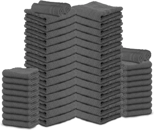 Miniatura 9 de Toallas de salón – Paquete de 50 toallas de mano negras 100% algodón Toalla de spa – 16x27 pulgadas Altamente absorbable Toallas faciales