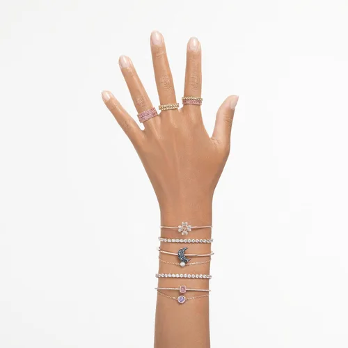 Miniatura 7 de Swarovski Chroma Twist Cocktail Ring, Versatile Multi Color Crystals, Playful Rotating Construction, Gold Tone Finish