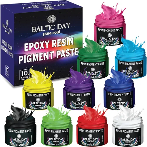 Juego de 10 pastas de pigmento para frascos de resina epoxi, pasta de pigmento, pigmento de resina opaco, pasta de tinte de resina epoxi, pigmento