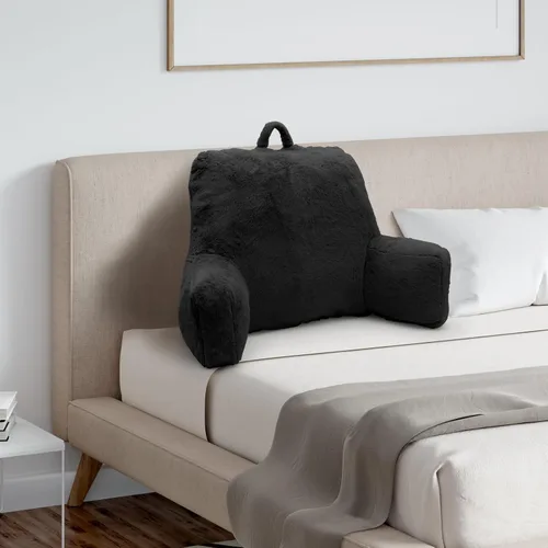 Miniatura 6 de Almohada de Lectura Grande para Cama, Respaldo con Brazos, Soporte de Espalda para Sentarse en la Cama, Sofá para Descansar, Respaldo, Negro