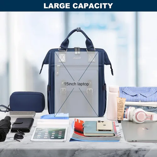 Miniatura 3 de LOVEVOOK - Mochila para laptop, para viaje de trabajo, bolso de enfermera, profesor, médico, viajero, para computadora de negocios, mochila