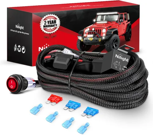Miniatura 17 de Nilight Kit de arnés de cableado de barra de luz LED de cobre, 1 cable de 12 AWG resistente 12 V, interruptor de encendido y apagado, fusible