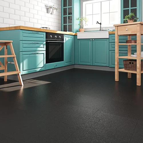 Miniatura 3 de Livelynine – Azulejos de despegar y pegar negro mate para el suelo del baño, azulejos impermeables para pegar en el suelo de la cocina, sótano, piso