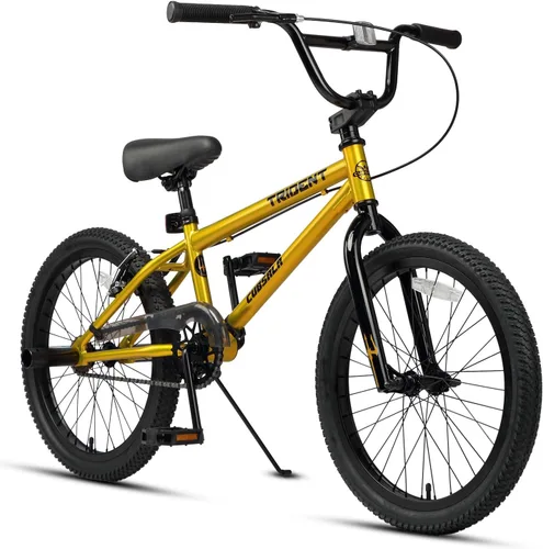 cubsala 20 24 26 Inch BMX Race Bike Trident Bicycles Beginner-Level to Advanced Riders with 2 Pegs, Multiple Colors Dorado
