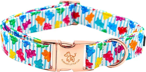 Miniatura 39 de Elegant Little Tail - Collar para perro de otoño, collar floral naranja duradero para perros medianos, ajustable para mascotas macho o hembra
