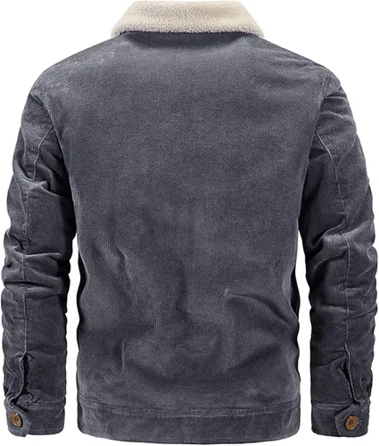 Miniatura 3 de Chaqueta de pana casual con forro de sherpa para hombre