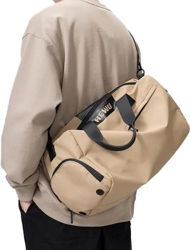 Miniatura 2 de Bolsa de gimnasio de natación, bolsa de viaje deportiva, ligera, para fin de semana, para yoga, casual, mochila de moda, universidad, Marrón, Bolsa