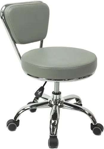 Miniatura 10 de Dayton Asiento con ruedas para garaje (negro mate) neumático, taburete corto con altura ajustable de 13 a 15 pulgadas, perfecto para oficina