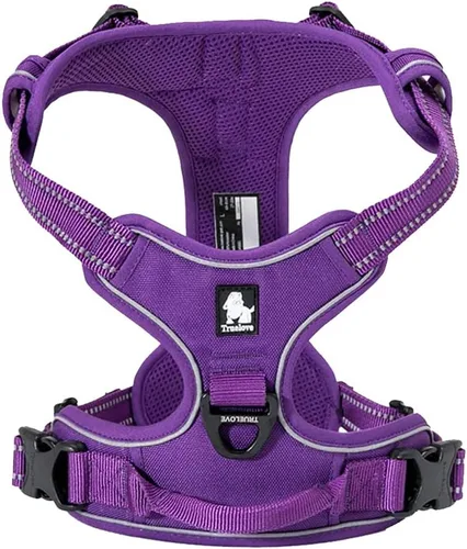 Truelove Arnés ajustable sin tirones para perro, reflectante, chaleco para cachorros, cómodo control, colores brillantes TLH5651 (Morado, M)
