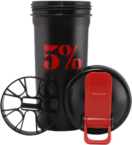 Miniatura 3 de 5% Nutrition Rich Piana Gym - Botella mezcladora de proteínas, se adapta a la mayoría de los portavasos, a prueba de fugas, línea de medición