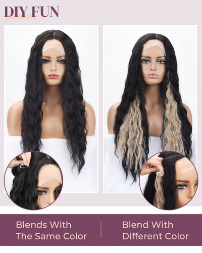 Miniatura 4 de LONAI - Extensiones de cabello con clip, 6 piezas, rizadas, de 24" de largo, sintéticas, para mujer, color rubio ceniza natural