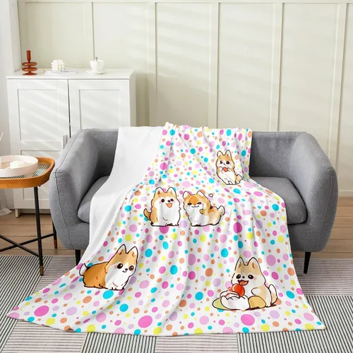 Miniatura 23 de Castle Fairy Manta de forro polar Sherpa con estampado de aviones para niños, manta de franela de dibujos animados para sofá, avión, azul y blanco