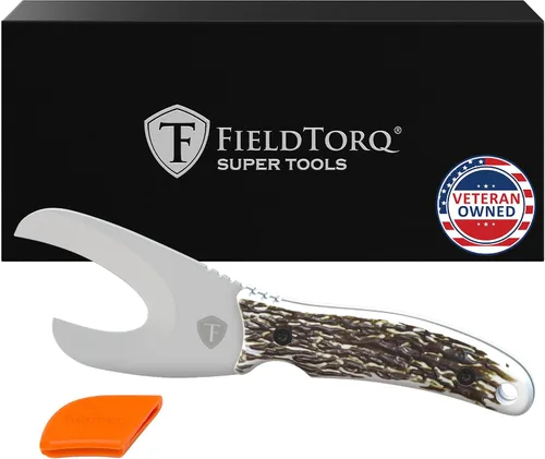Miniatura 9 de Kit de afilado FieldTorq Herramienta súper 3-en-1 con funda y afilador Cuchillo de pelado para caza Gancho intestinal Juego de cuchillos