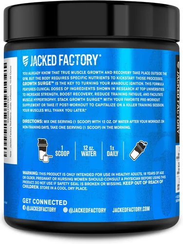 Miniatura 7 de Jacked Factory Growth Surge - Polvo de creatina para después del entrenamiento con L-carnitina, suplemento diario para desarrollar músculo