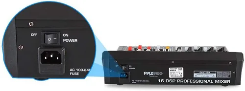 Miniatura 5 de Pyle - Mezclador de audio de estudio Bluetooth de 6 canales - Controlador DJ con unidad USB - Entrada de micrófono XLR - +48V Phantom Power - 16