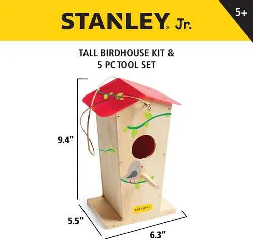 Miniatura 3 de STANLEY Jr. Kit de madera - Juego de artes y manualidades creativas para niños y adultos (casa de pájaros de madera (nuevo))
