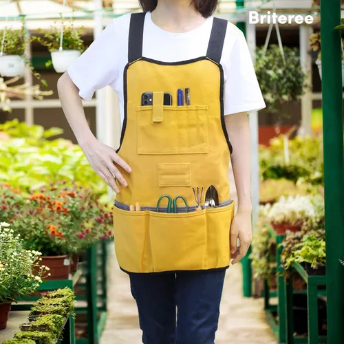 Miniatura 6 de Delantal de herramientas de trabajo para hombres y mujeres, longitud del torso con 21 bolsillos para herramientas, delantal de lona duradero