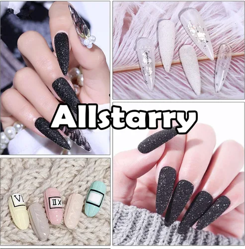 Miniatura 5 de Allstarry Polvo de purpurina de uñas de 2 colores, polvo de arena blanca y negra, efecto de azúcar, capa de caramelo, festival, bricolaje