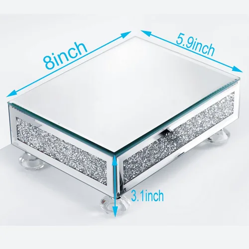 Miniatura 3 de TACIDON Elevador de cristal con espejo para fregadero de cocina, encimera de baño, decoración moderna. Soporte de pedestal de cristal