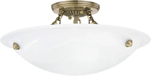 Miniatura 2 de Livex Lighting 4273-01 Oasis - Soporte de techo con 3 luces, latón antiguo
