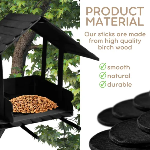 Miniatura 3 de 200 palitos grandes de madera negra para manualidades, barras planas gigantes de paletas negras de 8 pulgadas para manualidades, barras planas