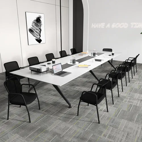 Miniatura 8 de Tangkula Juego de 2 sillas de conferencia, sillas de invitados de oficina con respaldo de malla ergonómico, brazos resistentes y asiento acolchado