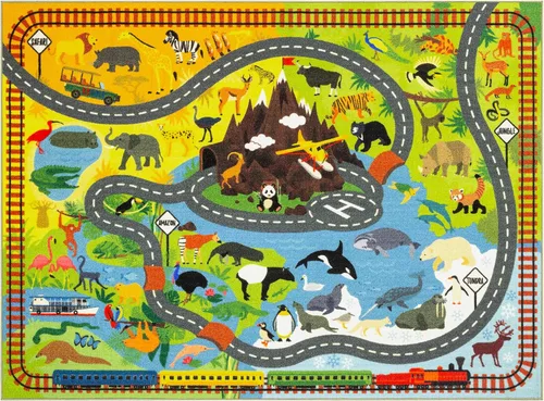 Miniatura 11 de KC Cubs 8x10 Mapa de Estados Unidos de EE. UU. Alfombra de Coches de Juguete para Carretera – Alfombra de Juego Educativa para Niños, Pequeñines