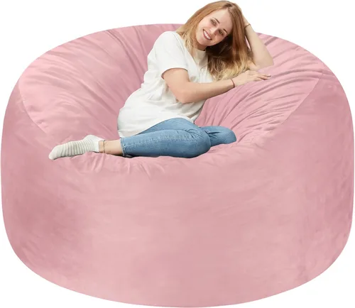 Miniatura 43 de Homguava - Sillón puff de 3 pies Sillón estilo puff grande de 3 pulgadas con relleno de espuma viscoelástica, sofá suave con funda de terciopelo