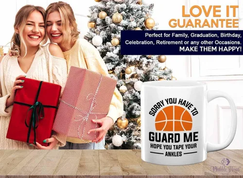Miniatura 7 de Taza de café de baloncesto de 11 onzas, color blanco, tus tobillos, aros de baloncesto al aire libre, regalos de red para niños de 17 años, doble