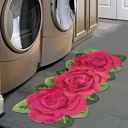 Miniatura 21 de USTIDE Alfombra de girasol esponjosa, alfombra suave y lanuda de flores, hecha a mano, alfombras modernas, lavables, para sala de estar, lavandería
