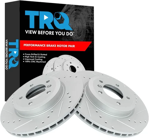 Miniatura 111 de TRQ Juego de rotores de freno de rendimiento trasero con revestimiento G premium compatible con Mazda 6 2014-2021