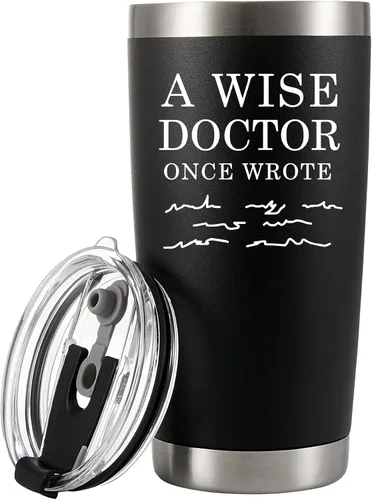 Una vez un sabio médico escribió Taza de viaje para médicos Regalos para médicos Estudiantes de medicina MD Profesional médico DR Taza de viaje