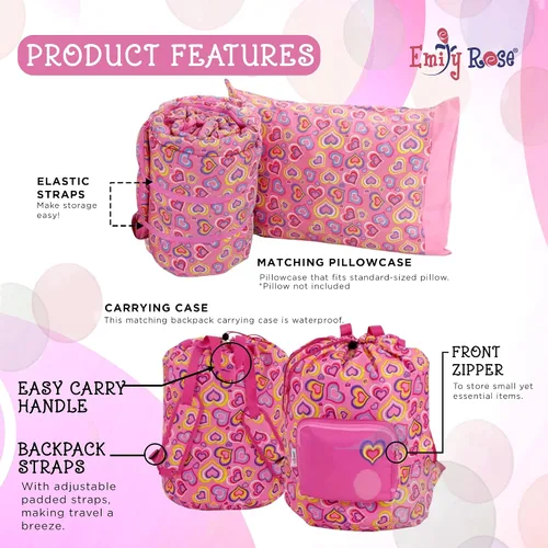 Miniatura 4 de Emily Rose Pink Toddler Nap Mat Set with Warm Blanket