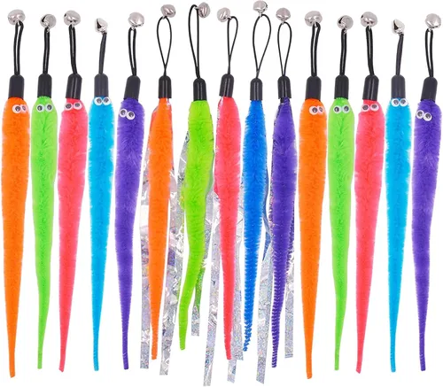 Recambios de gusano de juguete para gatos, 15 piezas interactivas para gatos de interior 15 piezas de repuestos de gusano