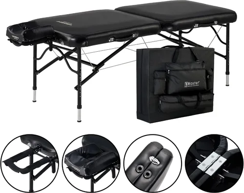 Miniatura 2 de Master Massage StratoMaster LX - Mesa de masaje portátil de aluminio ultraligera de 30 pulgadas, cama de tatuaje, mesas de pestañas, color negro