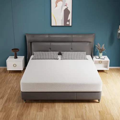 PayLessHere Colchón Queen de 10 pulgadas, colchón de espuma viscoelástica de té verde con certificado CertiPUR-US, funda suave extraíble, sin fibra