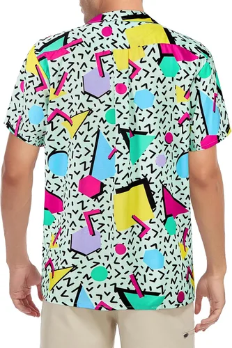 Miniatura 130 de Camisa hawaiana para hombre, con estampado floral, cómoda, con botones, casual, manga corta, ropa de playa para hombre