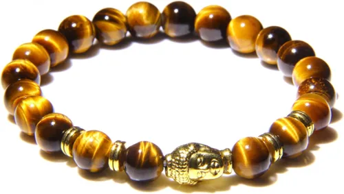 Miniatura 5 de Natural AAA Royal Blue Tiger Eye Stone Beads Pulsera Hombres Buddha Charm Pulseras Pulsera Stretch Pulsera Mujer Joyería