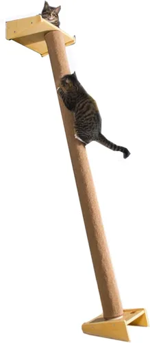 SHENGOCASE Árbol Rascador Moderno de 78.7" de Alto Inclinado Torre Poste Rascador Pilar con Percha Cama, Poste de Escalada para Pared y Ventana,