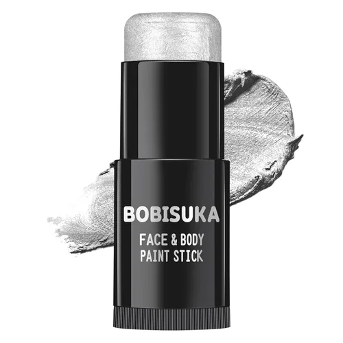 Miniatura 8 de BOBISUKA Palo de pintura facial dorada, impermeable, metálico, dorado, de cuerpo completo, kit de pintura mezclable para Halloween, maquillaje SFX