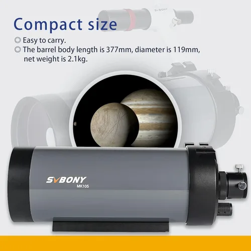 Miniatura 5 de SVBONY MK105 Maksutov-Cassegrain - Telescopio, Imágenes sin Dispersión, Telescopio Catadióptrico de 105mm, Placa Ensillada Catadióptrica OTA