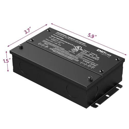 Miniatura 3 de EMITEVER Controlador LED regulable de 30 W, fuente de alimentación regulable Triac de 24 V, transformador de CA a CC para luz LED, compatible