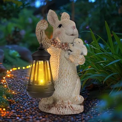 Miniatura 13 de Luces solares de jardín para exteriores, estatuas de oso negro con girasoles, decoración de escultura, regalos de madre para mujeres, hombres
