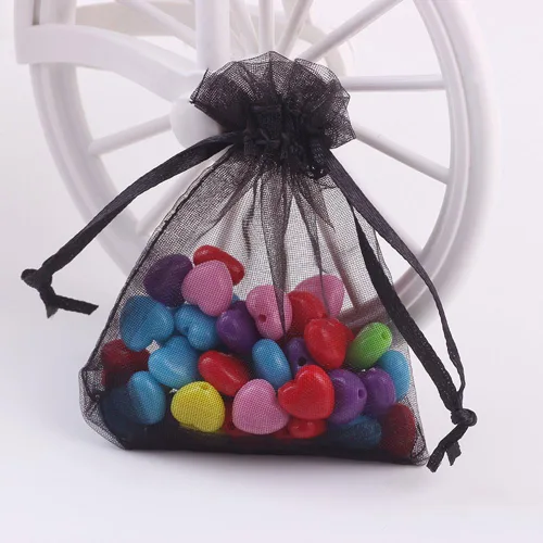 Miniatura 6 de Wudygirl 100 bolsas de organza de 3.9 x 4.7 pulgadas, bolsas de regalo transparentes con cordón, para bodas, fiestas, joyas, perfumes, sobres