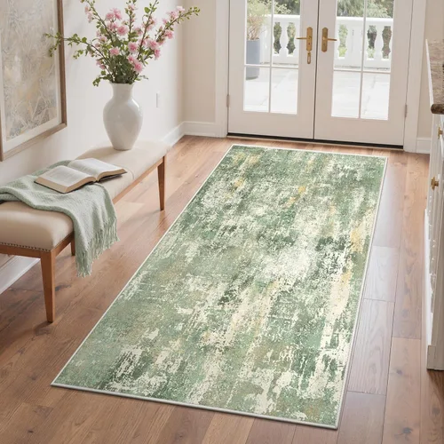 Miniatura 10 de GENIMO Alfombra antideslizante de 2 x 6 pies, lavable para pasillos de cocina, alfombras de cocina modernas abstractas, alfombra ligera de pelo bajo