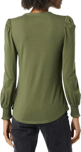 Miniatura 3 de Tienda Essentials - Camiseta de manga larga con cuello redondo y puños fruncidos para mujer