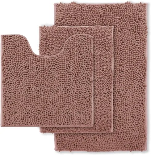 Miniatura 11 de Alfombra de baño azul, súper suave, antideslizante, lavable a máquina, se seca rápidamente, juego de baño ultrasuave de 3 piezas cian-azul