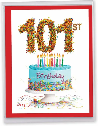 Miniatura 12 de NobleWorks Divertida tarjeta de cumpleaños 101 extra grande 101º hito tarjeta de felicitación de cumpleaños de 8.5 x 11 pulgadas con sobre