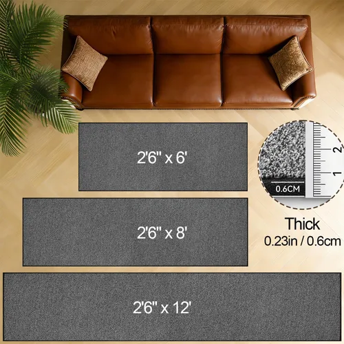Miniatura 4 de AREDO Alfombra de pasillo con parte trasera de goma antideslizante, alfombra de piso suave lavable para cocina, pasillo, entrada